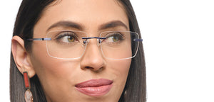 Purple Rectangle Rimless Unisex Eyeglasses by Vincent Chase-209719