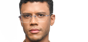 Purple Rectangle Rimless Unisex Eyeglasses by Vincent Chase-209719