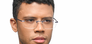 Purple Rectangle Rimless Unisex Eyeglasses by Vincent Chase-209719