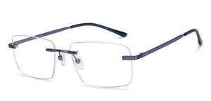 Purple Rectangle Rimless Unisex Eyeglasses by Vincent Chase-209719