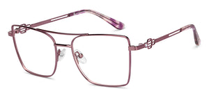 Purple Rectangle Full Rim Women Eyeglasses by John Jacobs-205889