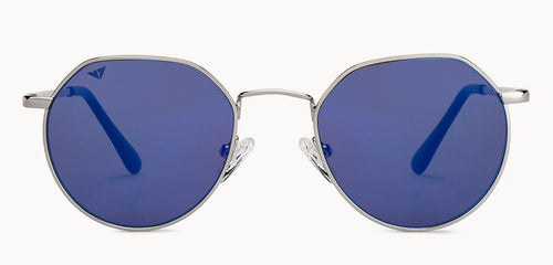 Silver Geometric Full Rim Unisex Sunglasses by Vincent Chase Polarized-200500