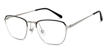 Load image into Gallery viewer, Silver Black Rectangle Full Rim Unisex Eyeglasses by John Jacobs-201376