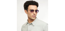 Load image into Gallery viewer, Silver Rectangle Full Rim Unisex Sunglasses by Vincent Chase Polarized-201161