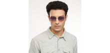 Load image into Gallery viewer, Silver Rectangle Full Rim Unisex Sunglasses by Vincent Chase Polarized-201161