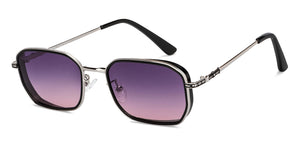 Silver Rectangle Full Rim Unisex Sunglasses by Vincent Chase Polarized-201161