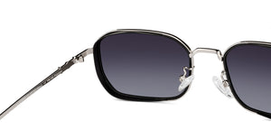 Silver Rectangle Full Rim Unisex Sunglasses by Vincent Chase Polarized-201163