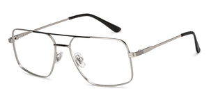 Silver Square Full Rim Unisex Eyeglasses by John Jacobs-201422