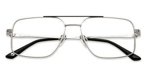 Silver Square Full Rim Unisex Eyeglasses by John Jacobs-201422
