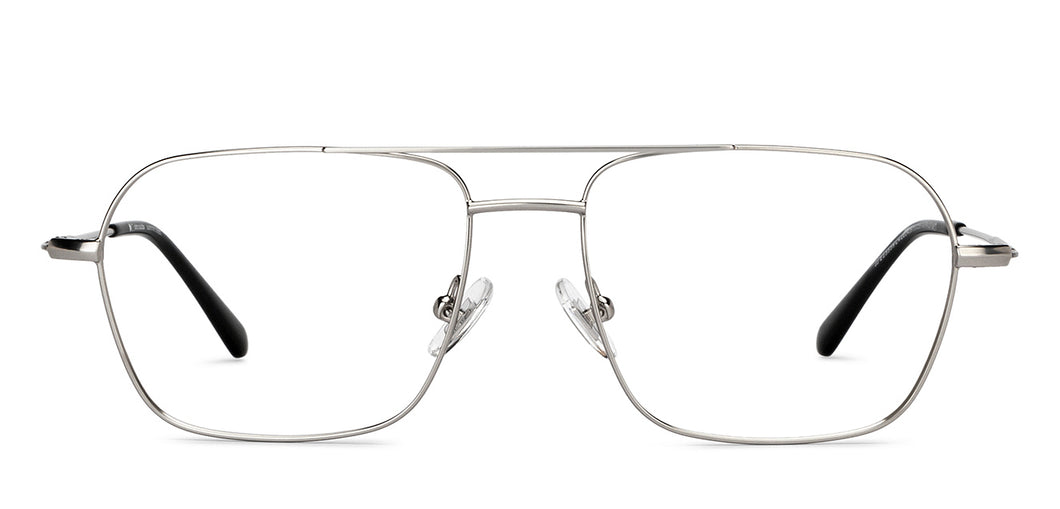 Silver Square Full Rim Unisex Eyeglasses by John Jacobs-201439