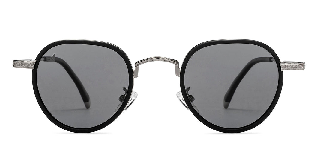 Black Round Full Rim Unisex Sunglasses by Vincent Chase Polarized-209336