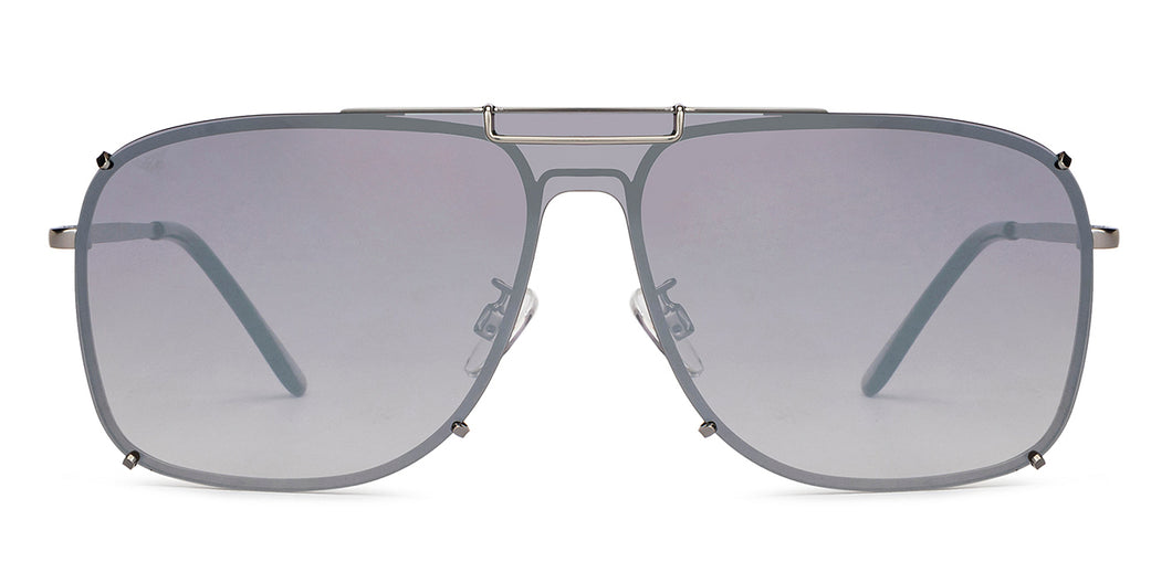 Silver Square Full Rim Unisex Sunglasses by Vincent Chase-151526