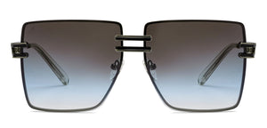 Silver Black Square Rimless Unisex Sunglasses by Vincent Chase-206742