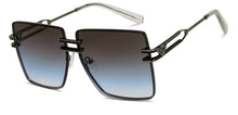Load image into Gallery viewer, Silver Black Square Rimless Unisex Sunglasses by Vincent Chase-206742