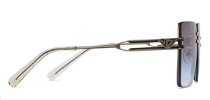 Silver Black Square Rimless Unisex Sunglasses by Vincent Chase-206742