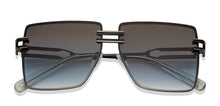 Load image into Gallery viewer, Silver Black Square Rimless Unisex Sunglasses by Vincent Chase-206742