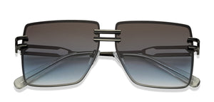 Silver Black Square Rimless Unisex Sunglasses by Vincent Chase-206742