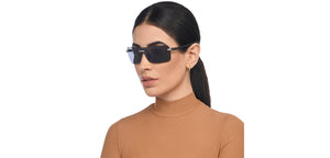 Silver Square Rimless Unisex Sunglasses by John Jacobs-207028