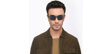 Load image into Gallery viewer, Silver Square Rimless Unisex Sunglasses by John Jacobs-207028