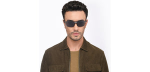 Silver Square Rimless Unisex Sunglasses by John Jacobs-207028
