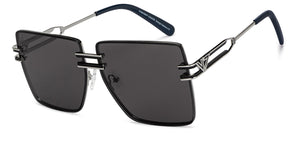 Black Square Rimless Unisex Sunglasses by Vincent Chase-206741