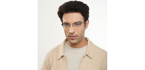 Black Rectangle Half Rim Unisex Eyeglasses by John Jacobs-201398