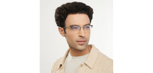 Black Rectangle Half Rim Unisex Eyeglasses by John Jacobs-201398