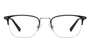 Black Rectangle Half Rim Unisex Eyeglasses by John Jacobs-201398