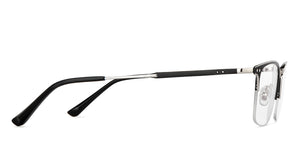 Black Rectangle Half Rim Unisex Eyeglasses by John Jacobs-201398