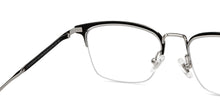 Load image into Gallery viewer, Black Rectangle Half Rim Unisex Eyeglasses by John Jacobs-201398