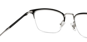 Black Rectangle Half Rim Unisex Eyeglasses by John Jacobs-201398