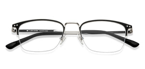 Black Rectangle Half Rim Unisex Eyeglasses by John Jacobs-201398