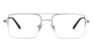 Silver Square Half Rim Unisex Eyeglasses by John Jacobs-201421