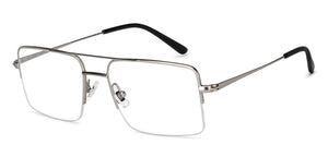 Silver Square Half Rim Unisex Eyeglasses by John Jacobs-201421