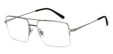 Load image into Gallery viewer, Silver Square Half Rim Unisex Eyeglasses by John Jacobs-201421