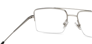 Silver Square Half Rim Unisex Eyeglasses by John Jacobs-201421