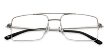 Load image into Gallery viewer, Silver Square Half Rim Unisex Eyeglasses by John Jacobs-201421