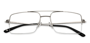 Silver Square Half Rim Unisex Eyeglasses by John Jacobs-201421