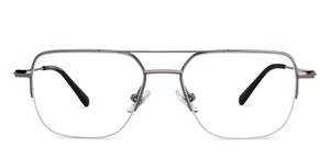 Silver Square Half Rim Unisex Eyeglasses by John Jacobs-201436