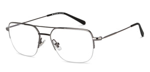 Silver Square Half Rim Unisex Eyeglasses by John Jacobs-201436