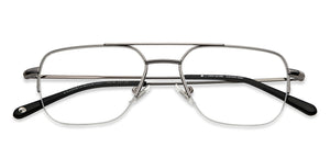 Silver Square Half Rim Unisex Eyeglasses by John Jacobs-201436