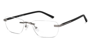 Silver Rectangle Rimless Unisex Eyeglasses by Vincent Chase-208777