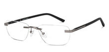 Load image into Gallery viewer, Silver Rectangle Rimless Unisex Eyeglasses by Vincent Chase-208777