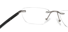 Load image into Gallery viewer, Silver Rectangle Rimless Unisex Eyeglasses by Vincent Chase-208777