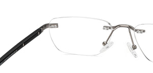 Silver Rectangle Rimless Unisex Eyeglasses by Vincent Chase-208777