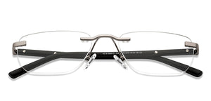 Silver Rectangle Rimless Unisex Eyeglasses by Vincent Chase-208777