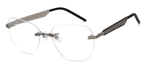 Silver Square Rimless Unisex Eyeglasses by John Jacobs-205991