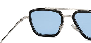 Black Rectangle Full Rim Unisex Sunglasses by OJOS-205628