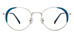 Blue Round Full Rim Unisex Eyeglasses by John Jacobs-150891