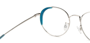 Blue Round Full Rim Unisex Eyeglasses by John Jacobs-150891